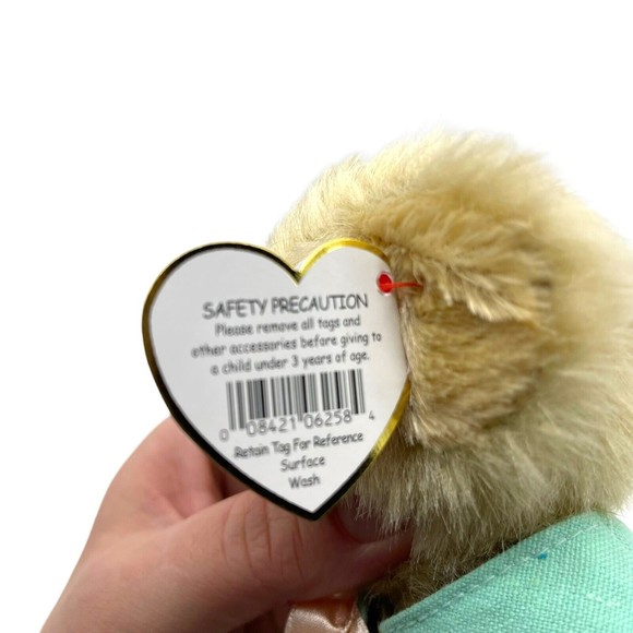 Ty Attic Treasures Collection OLIVIA Bear Blue vest Beanie Bear Jointed Posable - Picture 9 of 12